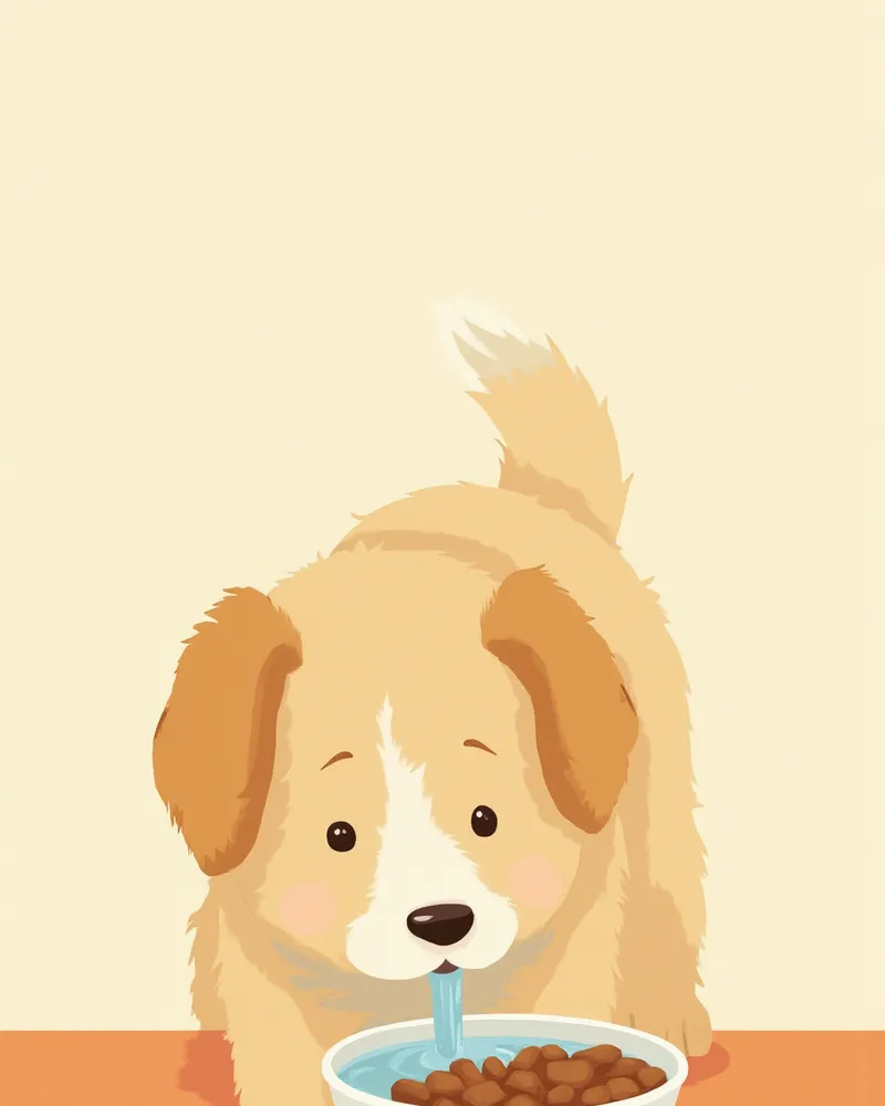 깨끗한 물을 마시는 시니어 강아지와 신장 관리용 식사