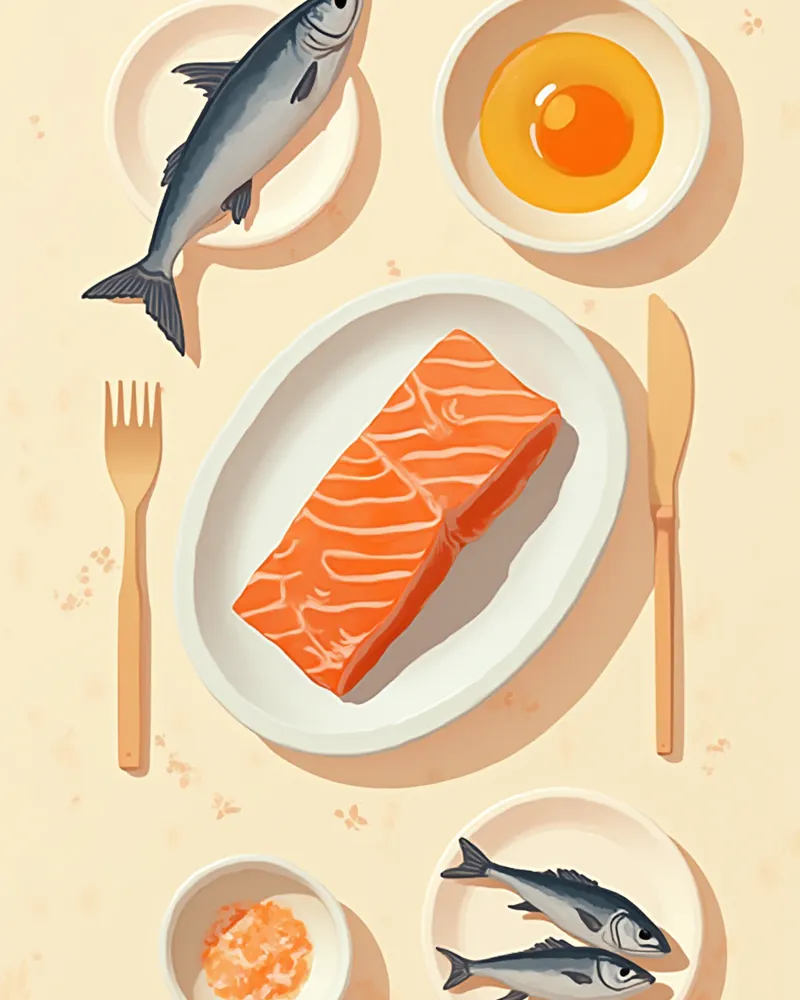 셀레늄이 풍부한 생선과 달걀