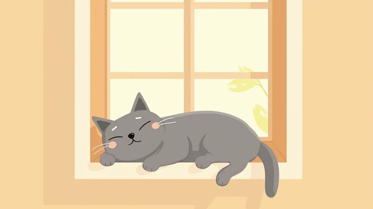 노묘초기에 접어든 7세 고양이가 창가에서 쉬고 있는 모습