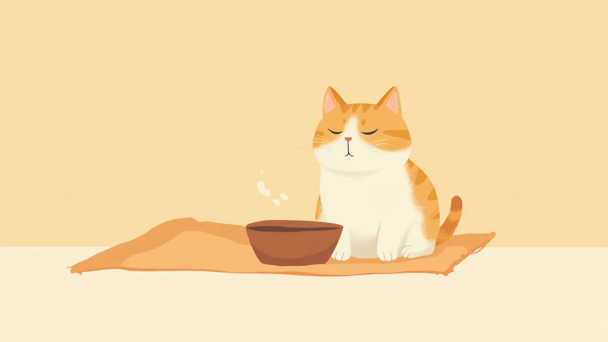 차분하게 앉아 있는 노령 고양이