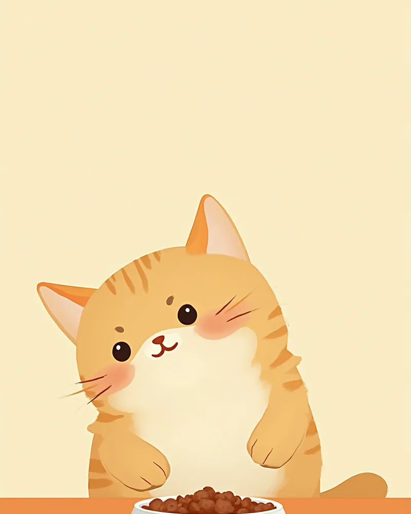 습식 사료를 먹고 있는 노령 고양이