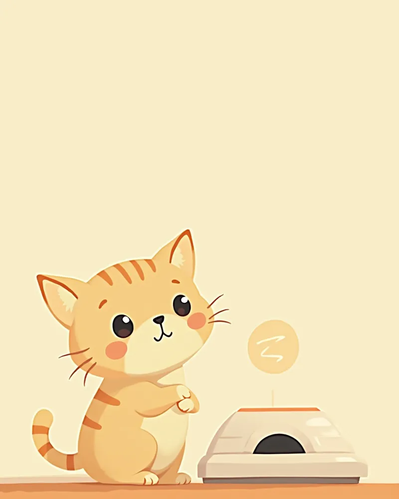 노묘가 화장실 앞에서 망설이는 모습