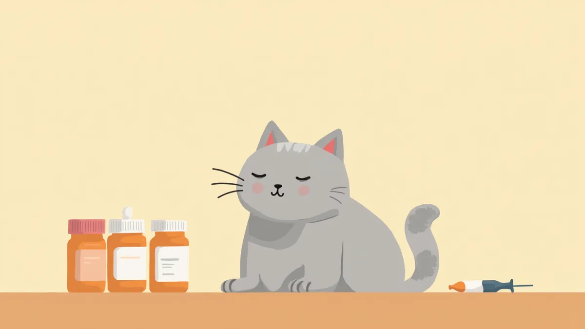 여러 약을 복용 중인 노묘