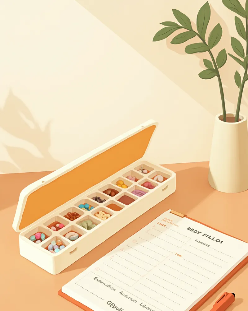 요일별 약통과 투약 일지