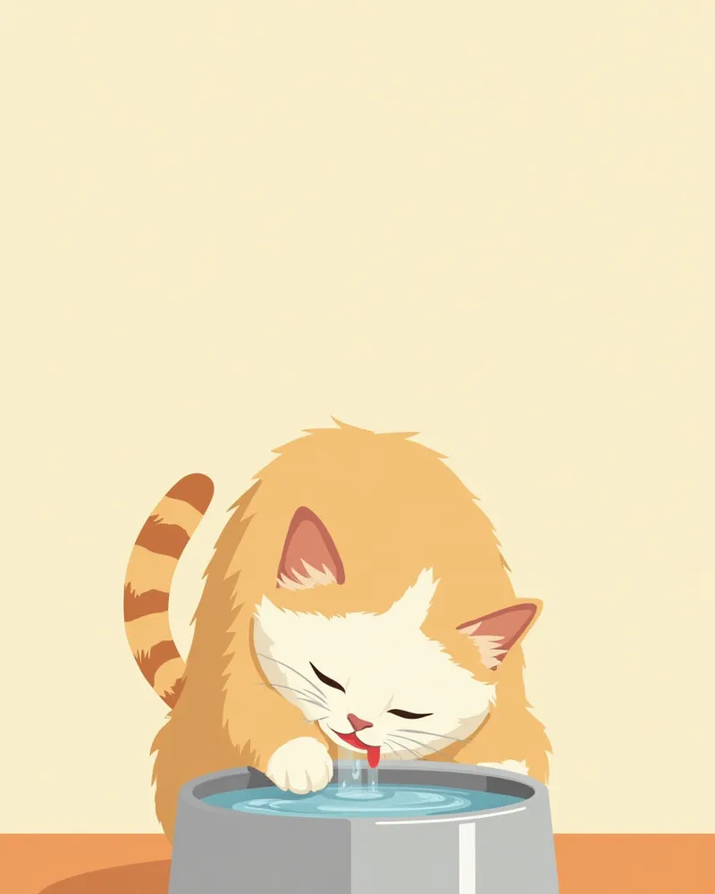 급수대에서 물을 마시는 노묘