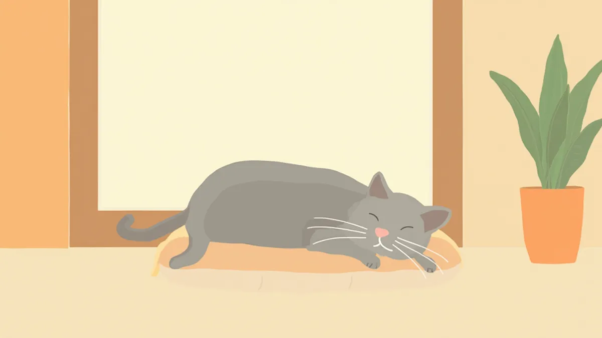 차분히 앉아 있는 시니어 고양이