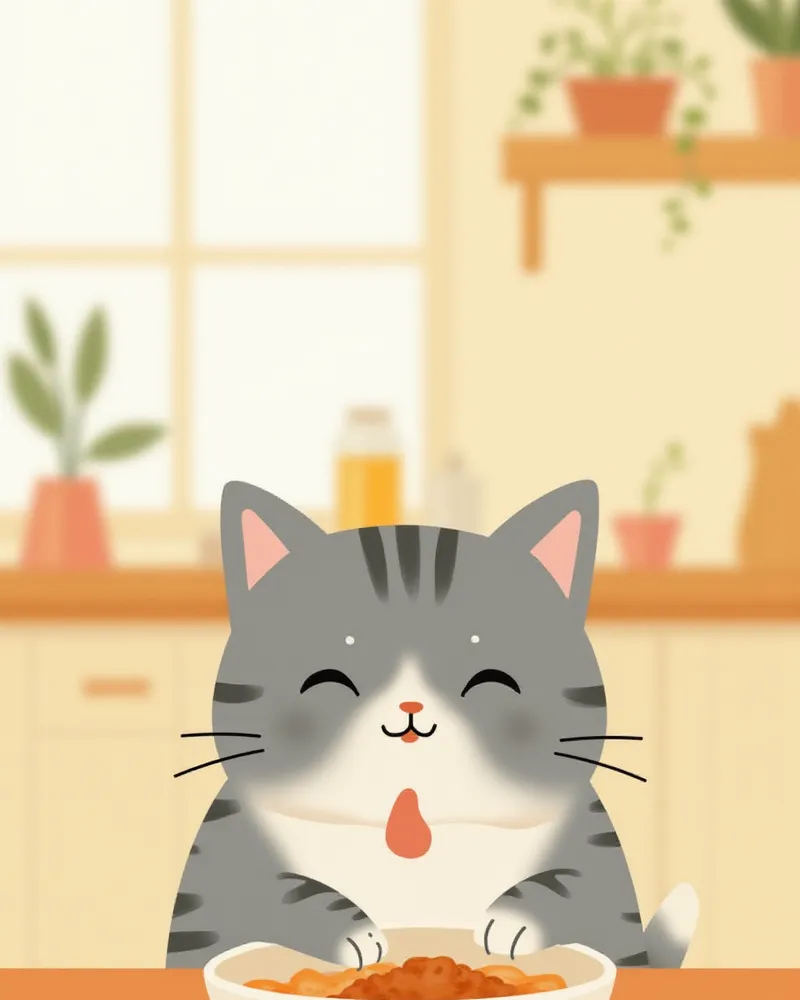 시니어 고양이 영양제를 먹는 모습