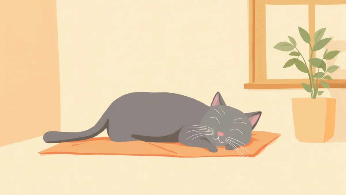 햇살이 비치는 창가에 편안히 누워있는 노묘