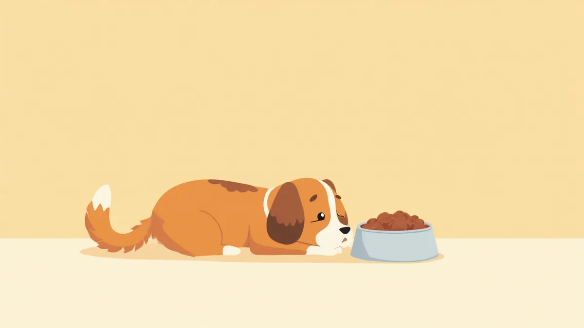 시니어 반려견 식욕부진 개념 이미지