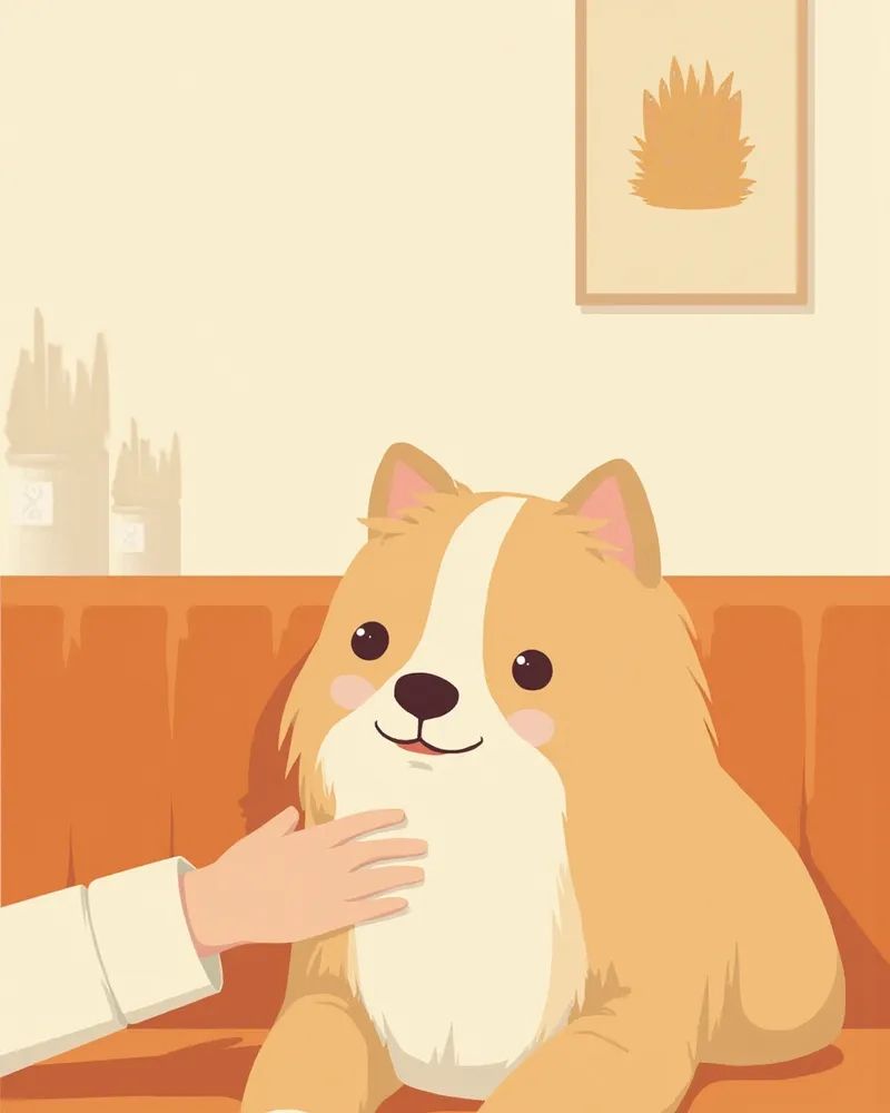 보호자와 교감 중인 시니어 강아지