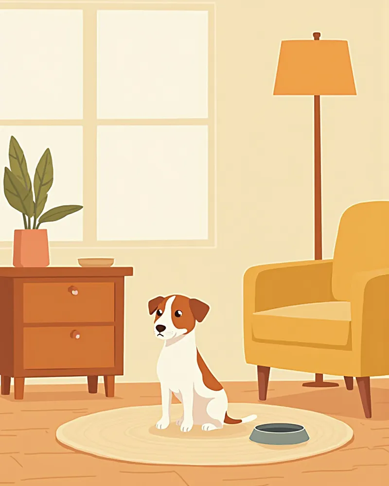 미끄럼 방지 매트가 깔린 노견용 실내 환경