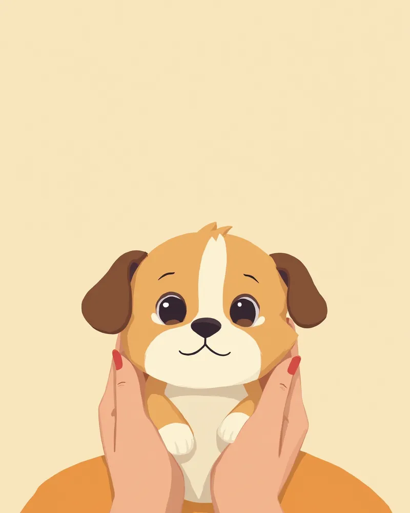 보호자 손에 안겨있는 시니어 강아지