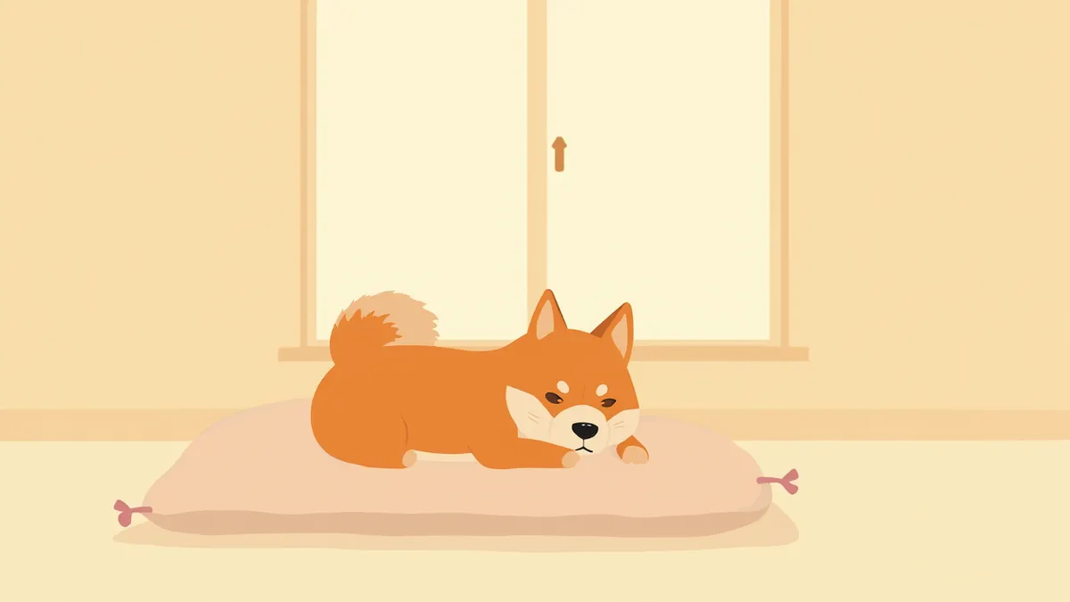 편안하게 쉬고 있는 시바이누