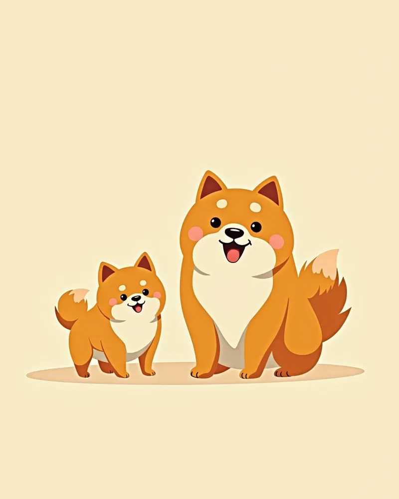 강아지 시기와 성견 시기의 시바이누
