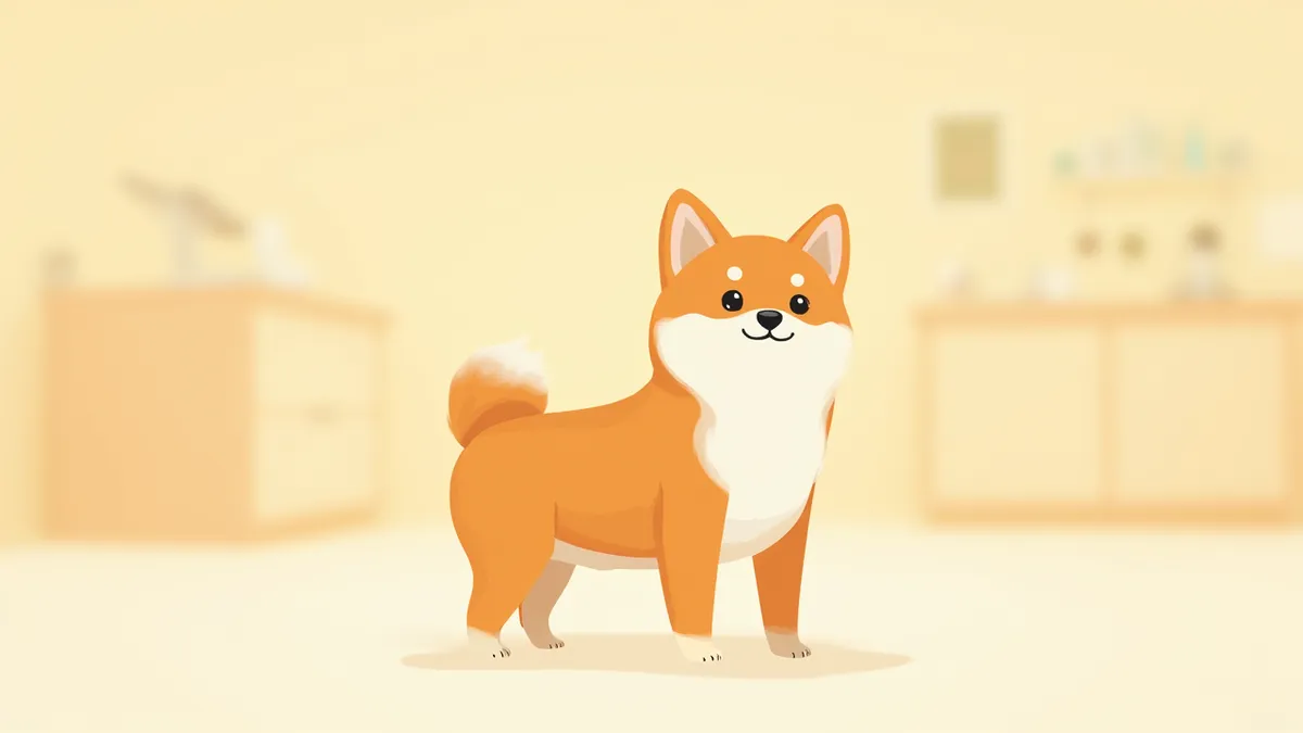 동물병원에서 건강 검진을 받는 시바이누