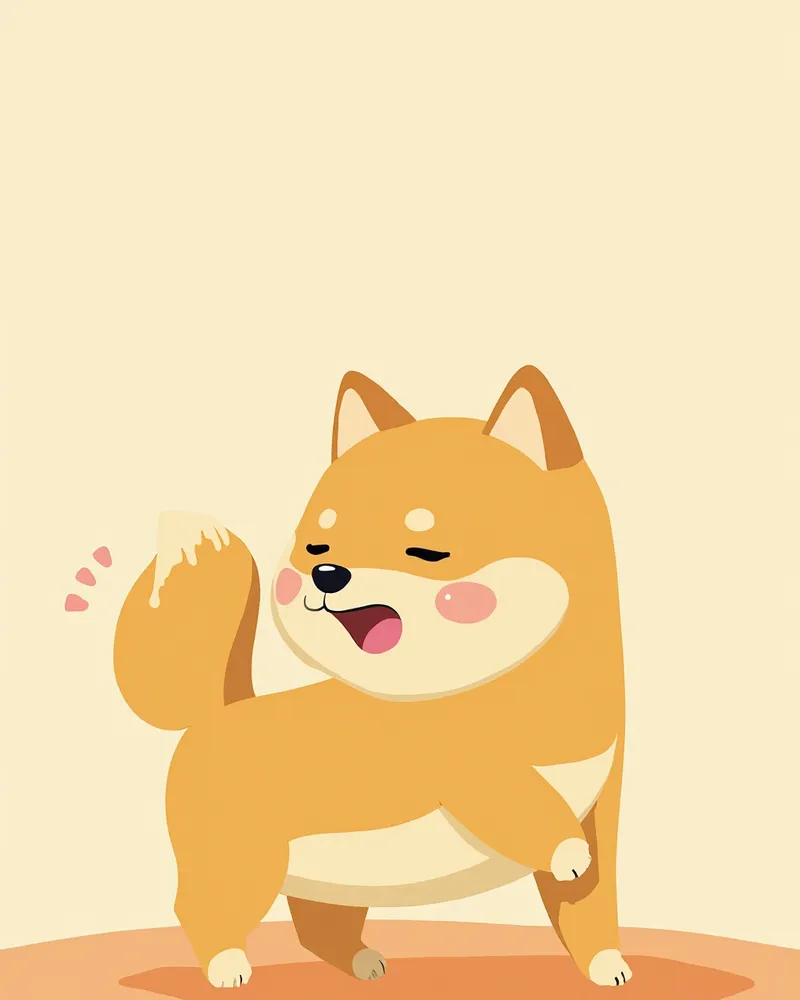 귀 뒤를 긁고 있는 시바이누