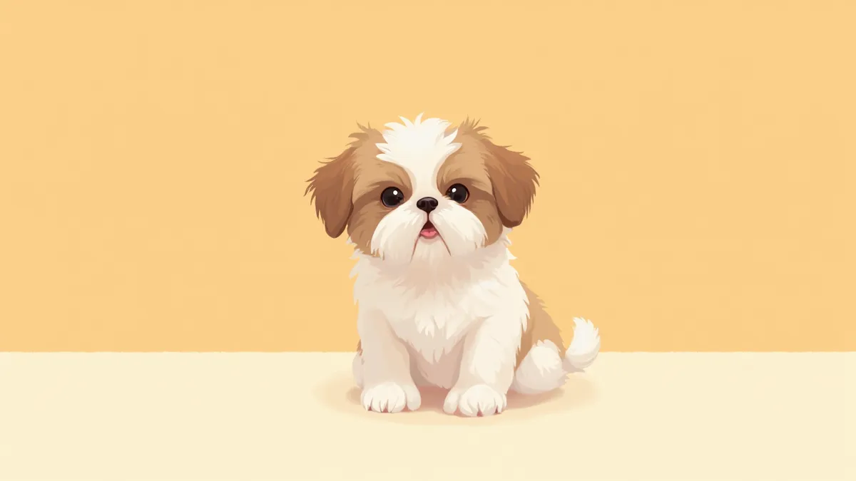 건강한 시츄 강아지 정면 모습