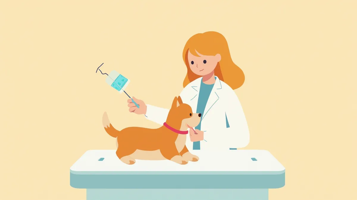 응급실에서 수의사가 강아지의 잇몸 색을 확인하는 모습