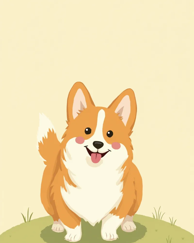 잔디 위에 서 있는 웰시 코기 펨브로크