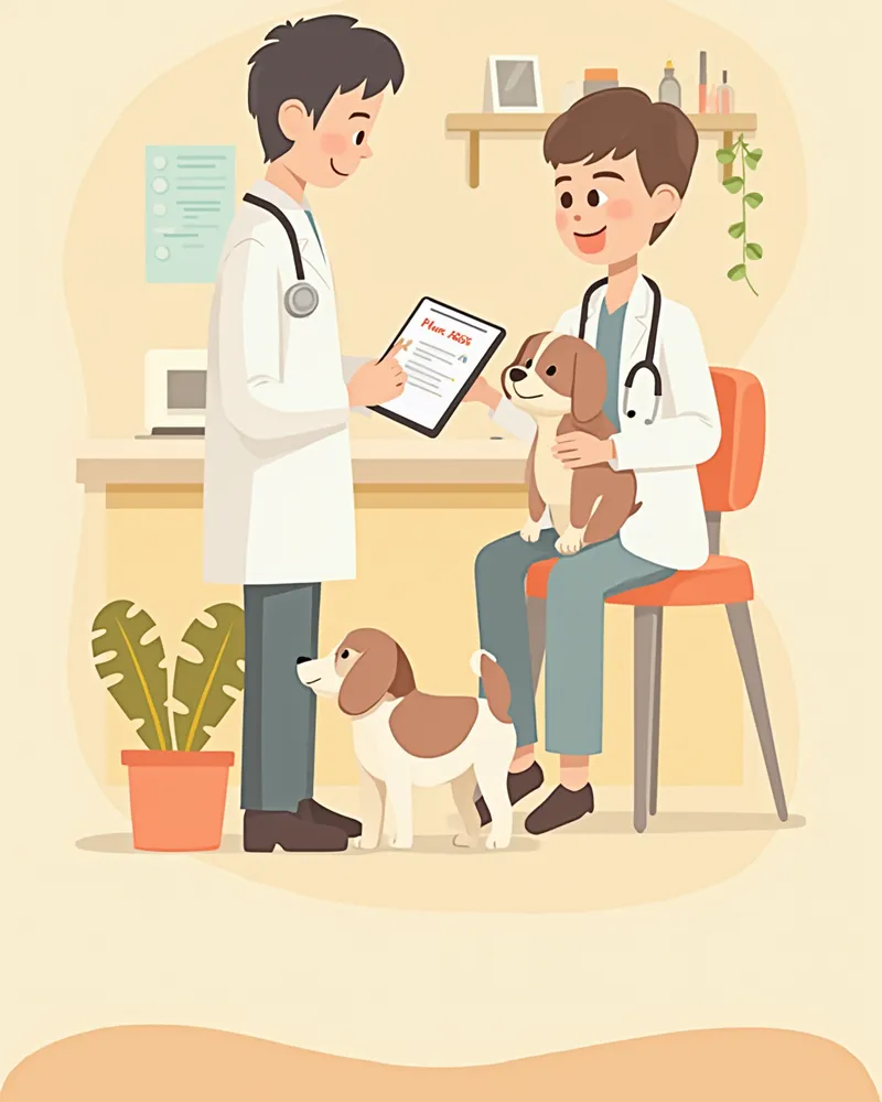 시술 전 혈액검사 결과를 확인하는 수의사