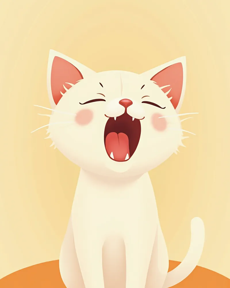 입을 벌리고 있는 샴 고양이의 치아 모습