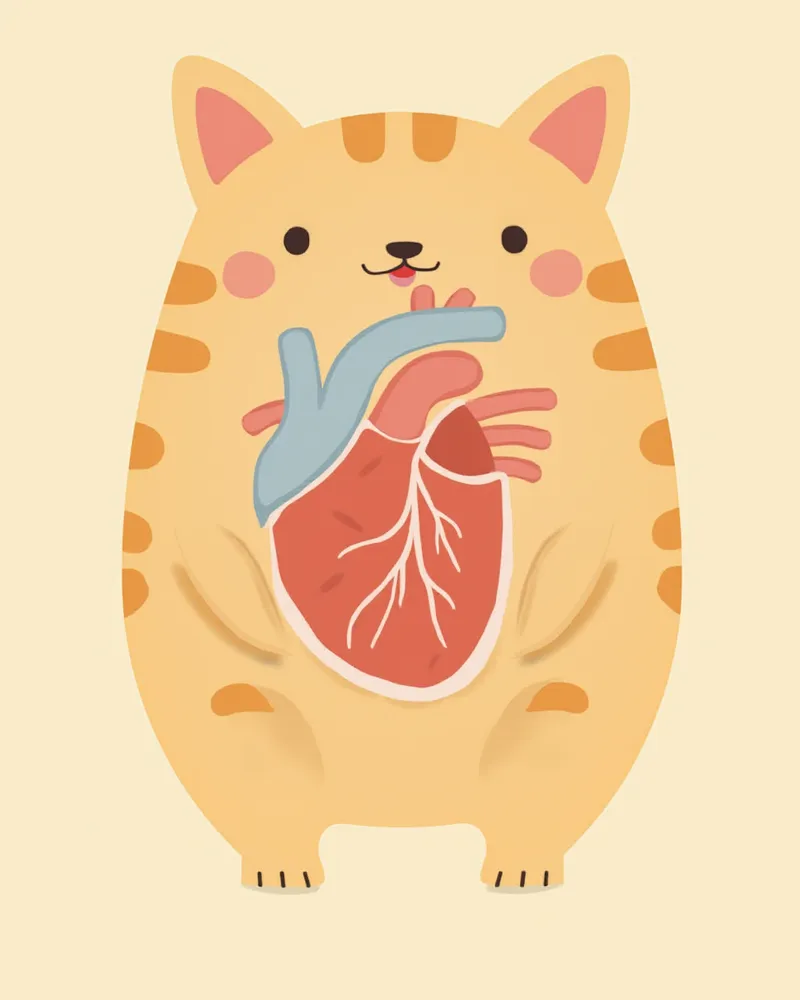 고양이 비대성 심근증 심장 구조 일러스트