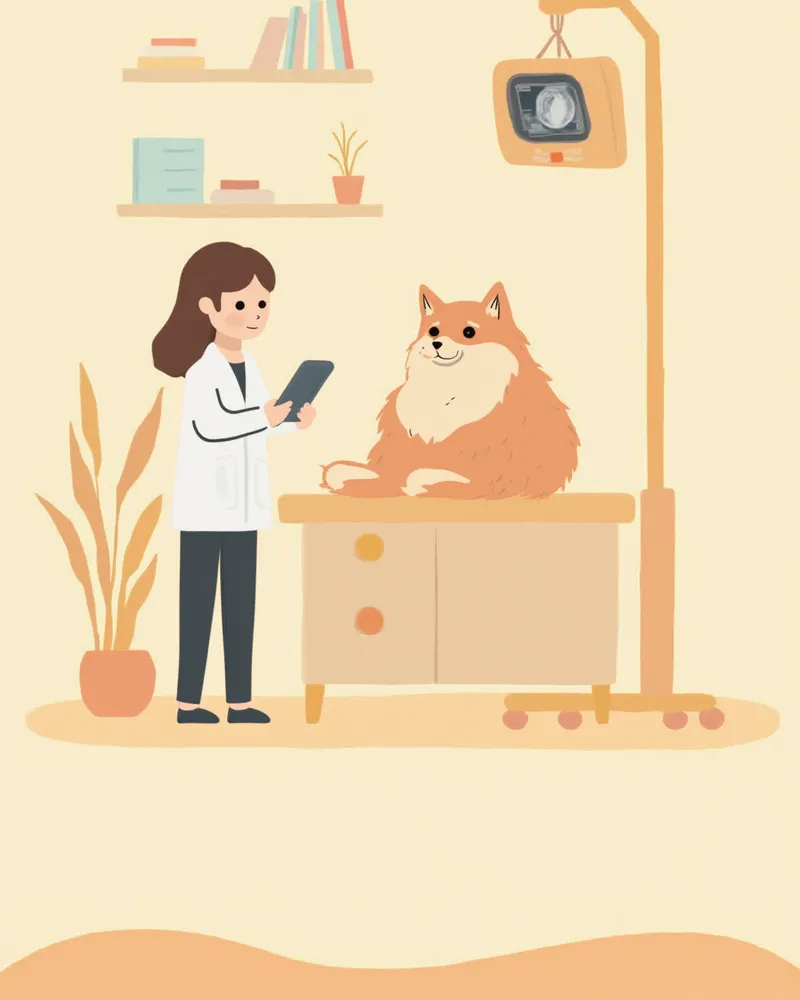 시베리안 고양이 심초음파 검사 장면