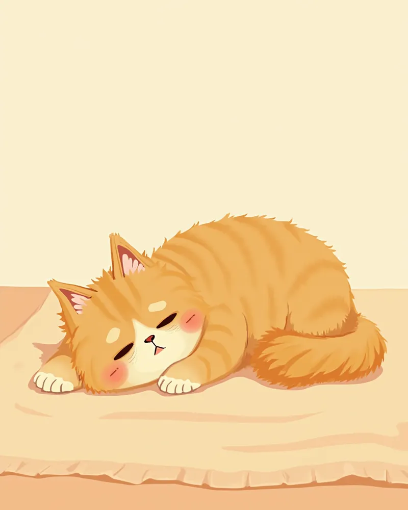 무기력하게 누워있는 시베리안 고양이