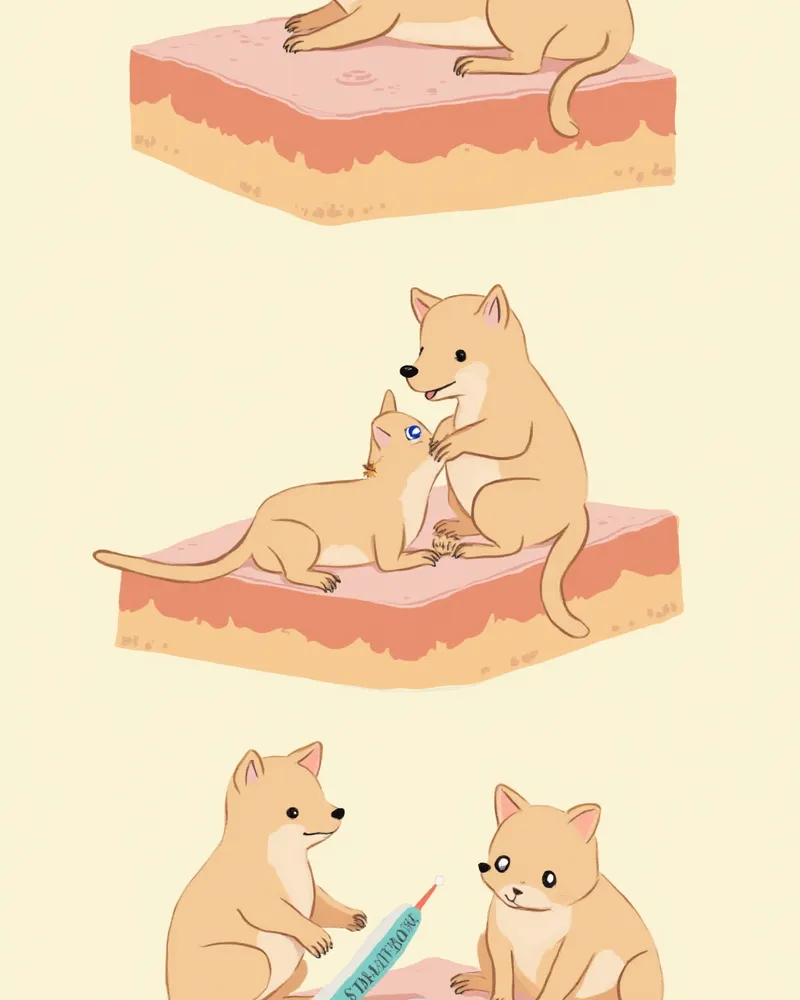 피부 종괴 세포진 검사 3단계 과정을 보여주는 일러스트