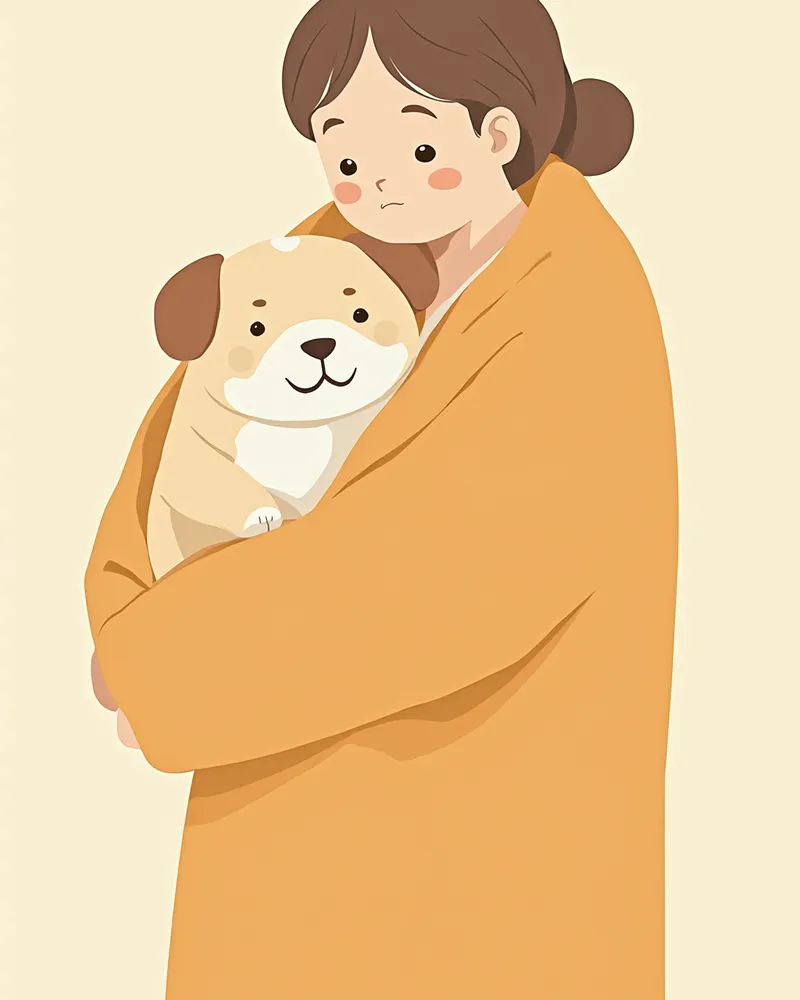 뱀에 물린 강아지를 담요로 감싸 심장보다 낮게 든 상태로 차량으로 옮기는 보호자