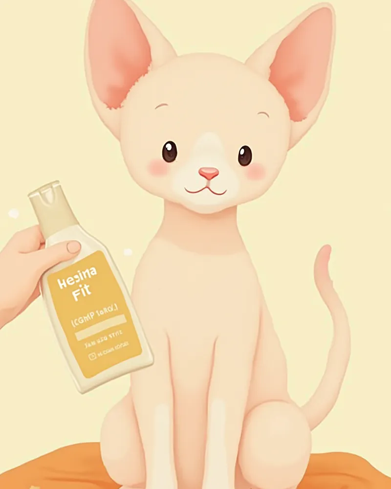 약산성 샴푸로 목욕 중인 스핑크스 고양이