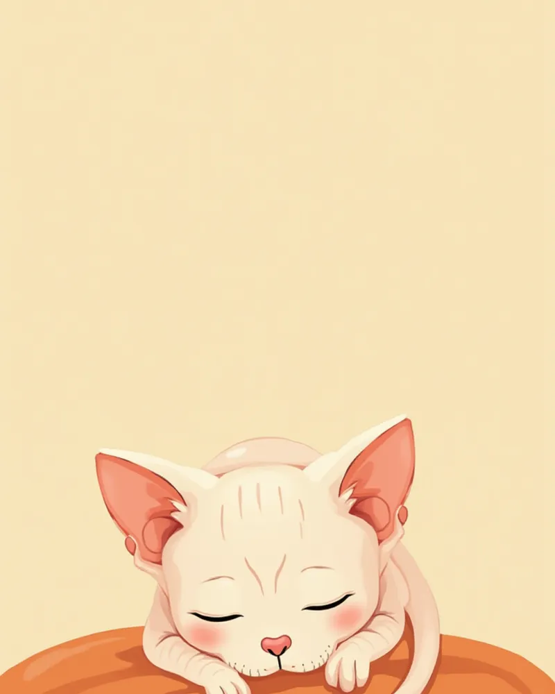 조용히 쉬고 있는 스핑크스 고양이