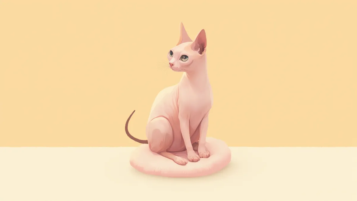 건강한 피부의 스핑크스 고양이 모습