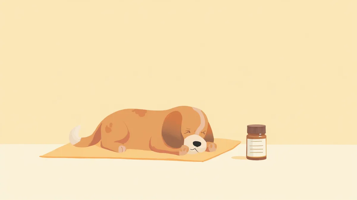 심부전 약을 복용 중인 강아지가 편안히 쉬고 있는 모습