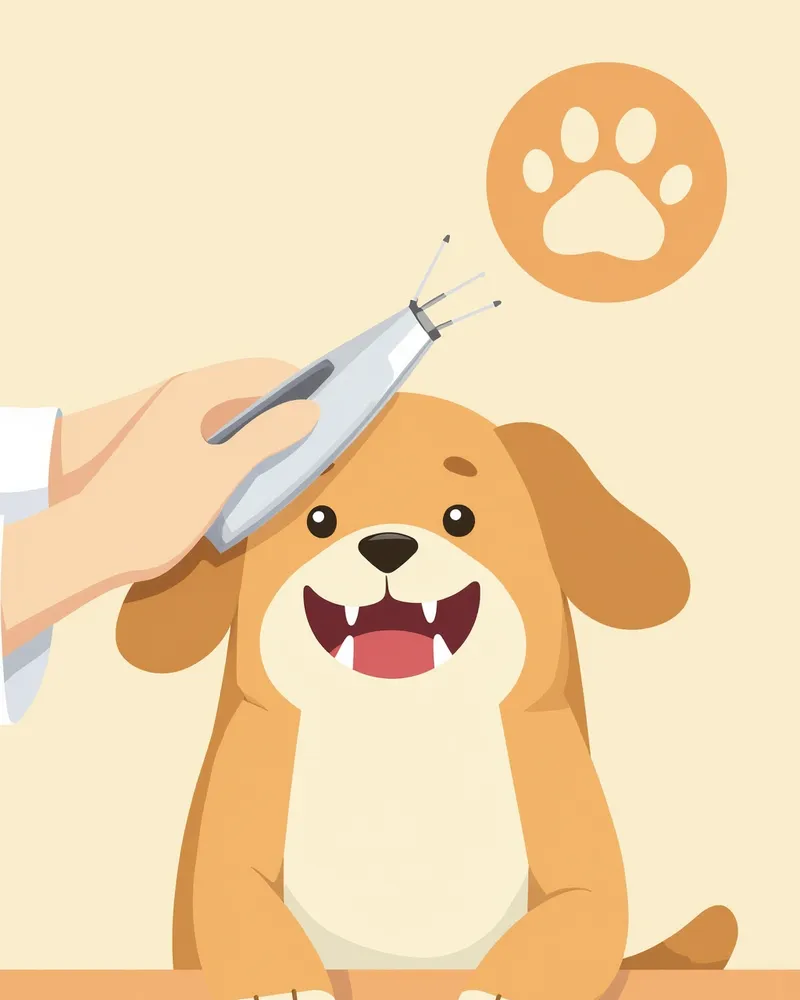 수의사가 강아지의 잇몸을 검사하는 모습