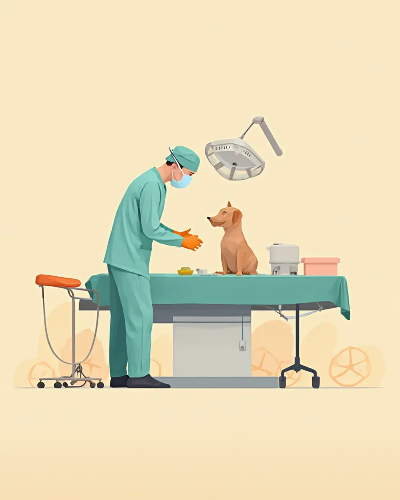 수의 외과 수술을 준비하는 장면