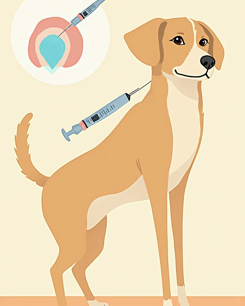 강아지 관절에 줄기세포를 주사하는 모습