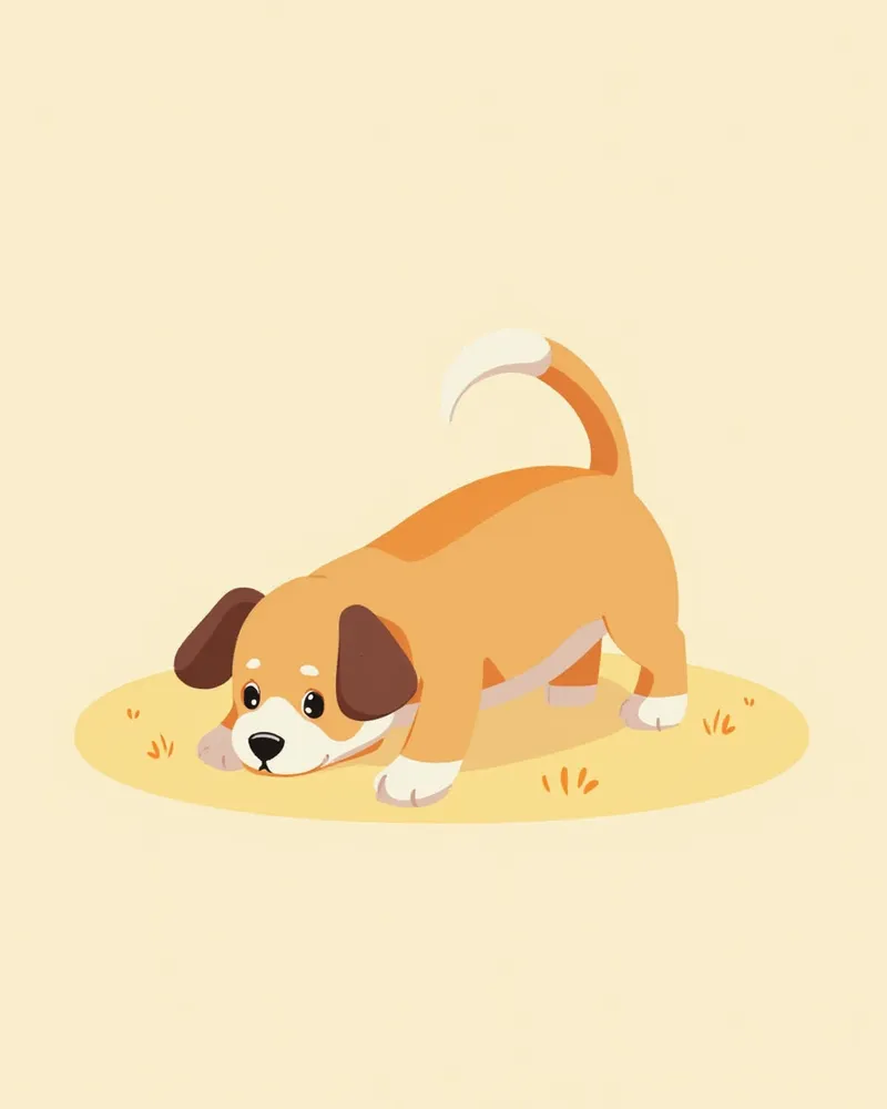 강아지 공포 신호를 보여주는 일러스트