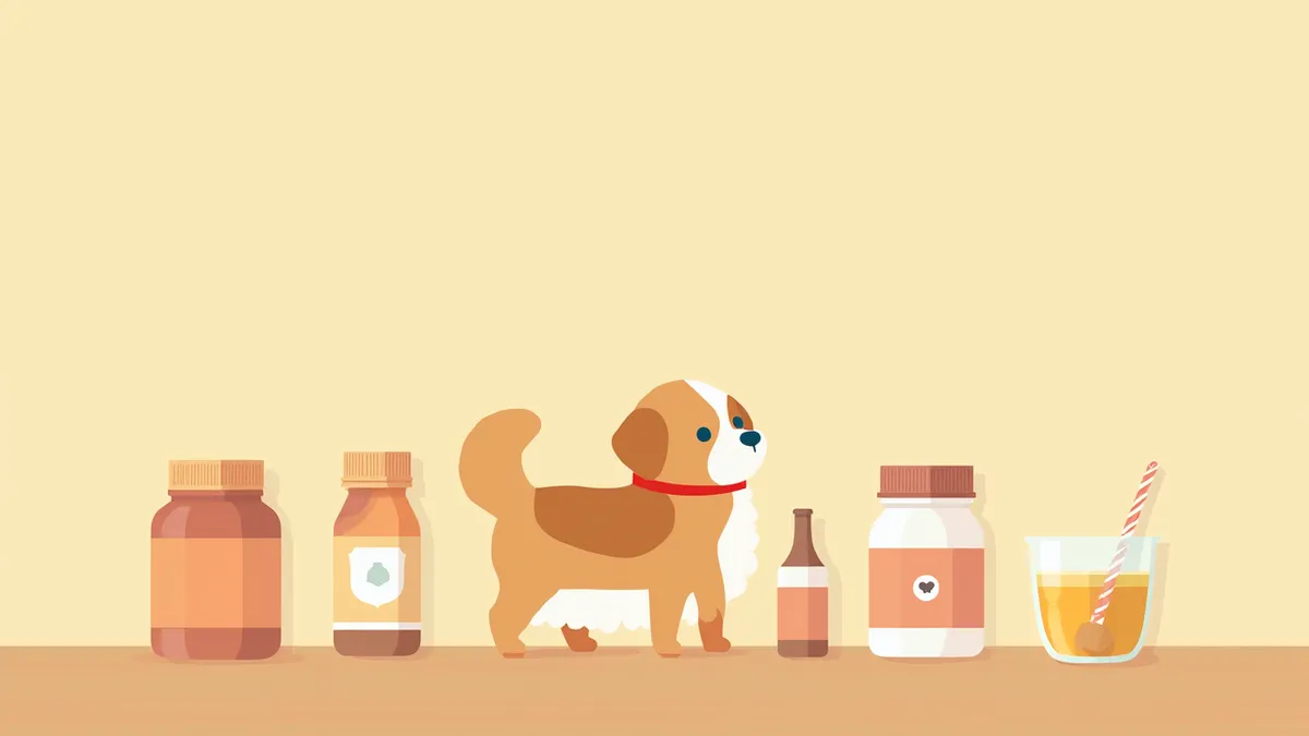 반려동물 영양제 브랜드 제품들이 놓여 있는 모습