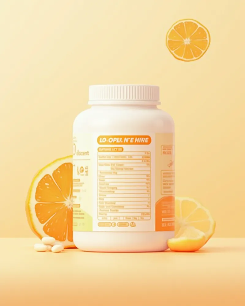 영양제 라벨의 성분 함량 확인 모습