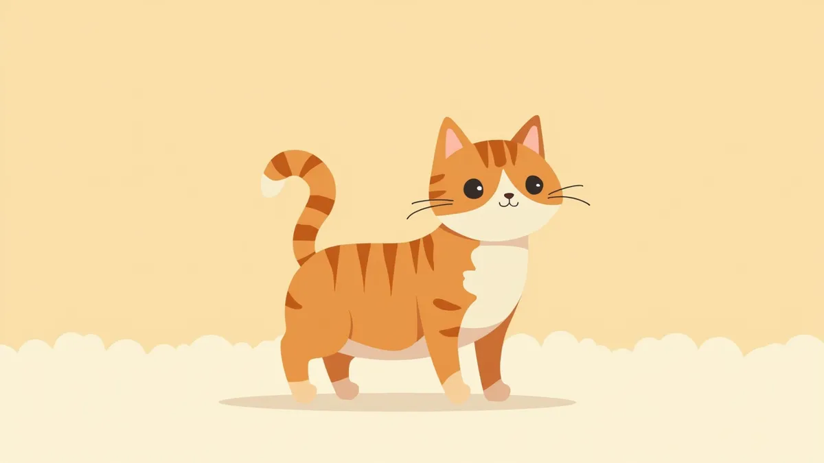 고등어 뼈 모양 줄무늬가 선명한 태비 고양이 전신