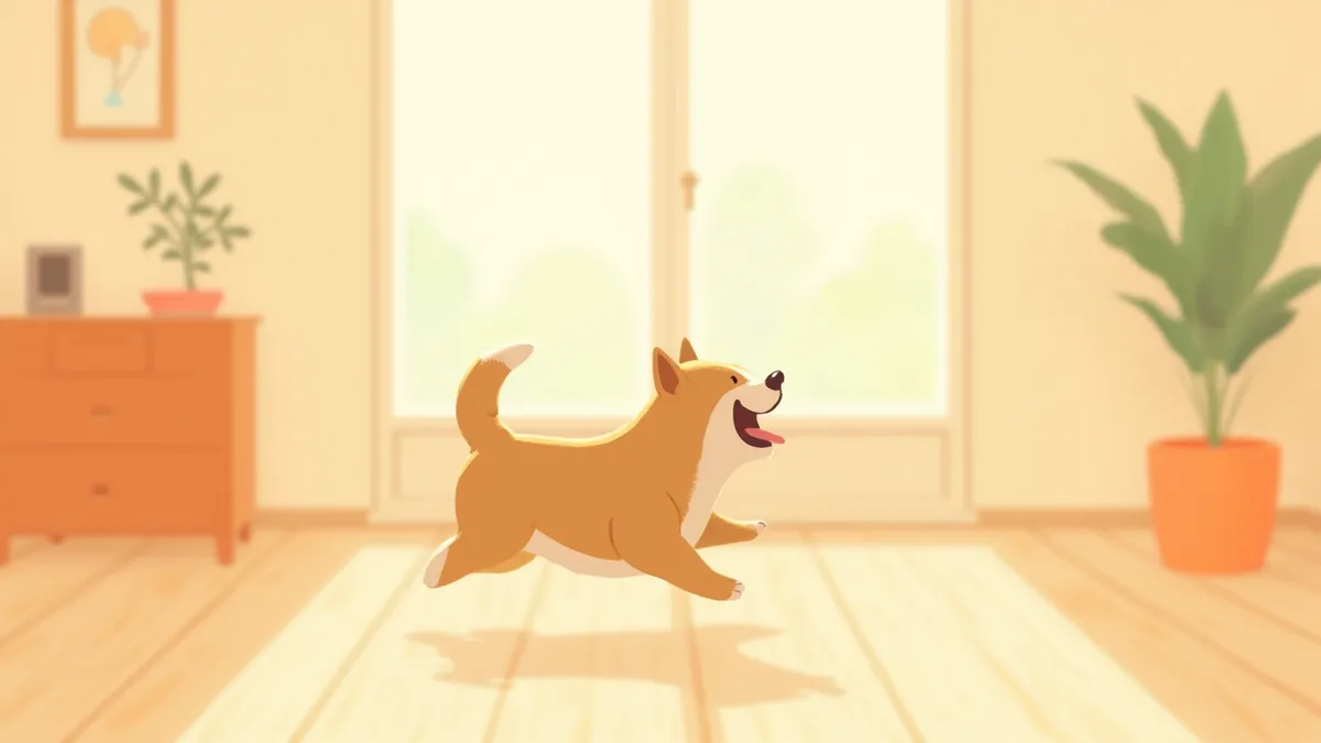 꼬리를 쫓으며 빙글 도는 강아지