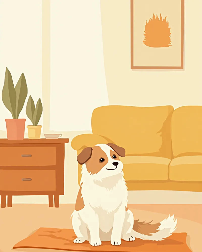 편안하게 노즈워크 매트에서 노는 강아지