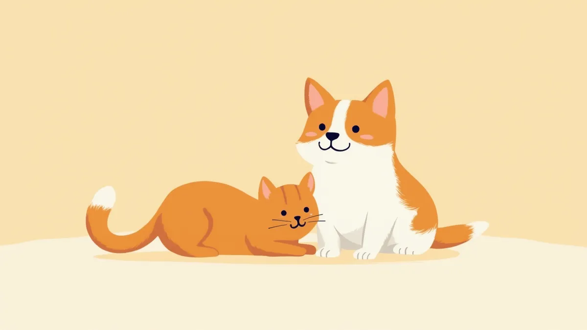 동물병원에서 건강검진을 받는 강아지와 고양이