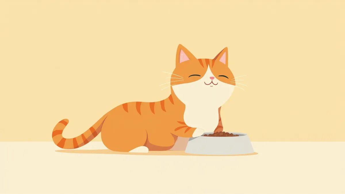 고양이가 타우린이 함유된 사료를 먹고 있는 모습