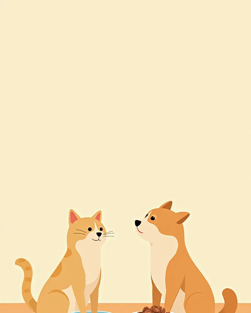 고양이와 강아지의 타우린 대사 차이를 보여주는 비교 이미지