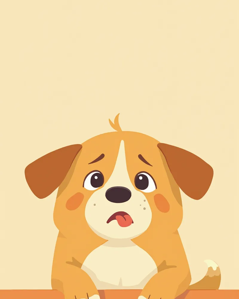 동공이 커지고 헐떡이는 불안한 강아지 표정