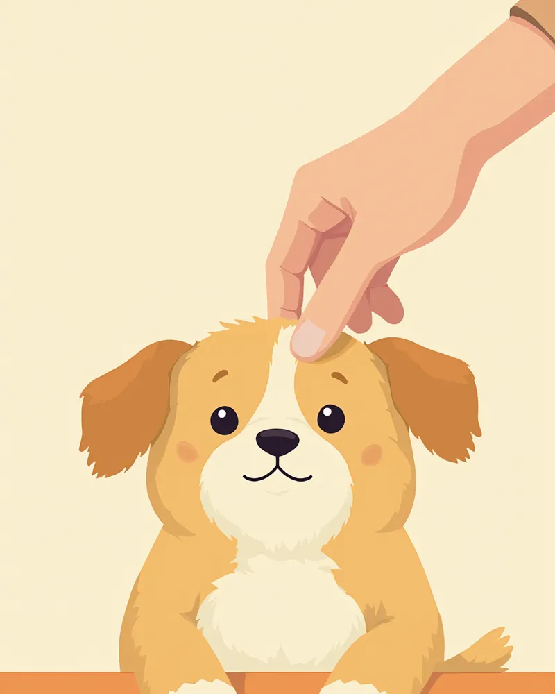 보호자가 강아지 입술을 살짝 들어 앞니를 확인하는 모습