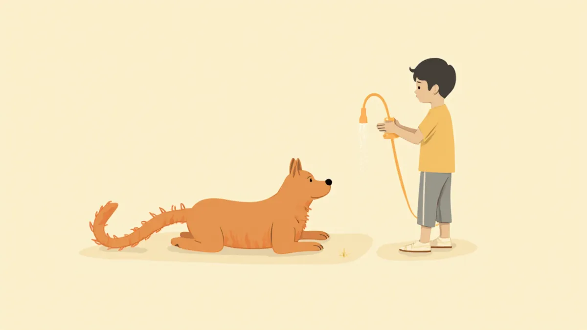 강아지 회충이 사람에게 감염되는 경로를 설명하는 일러스트