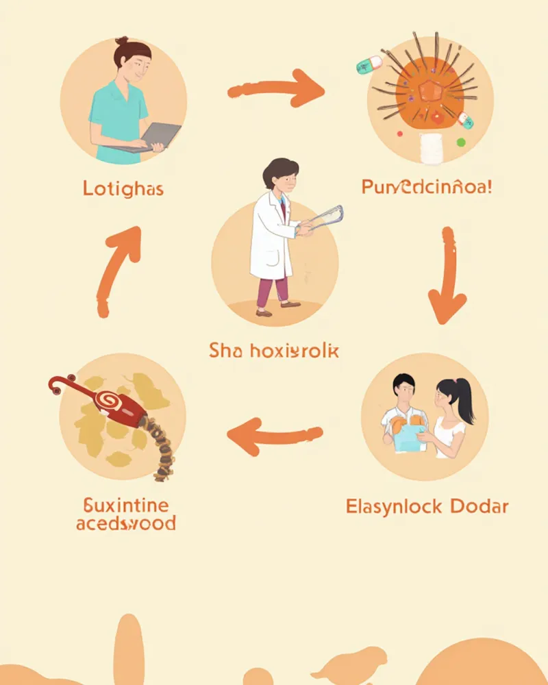 톡소카라증 치료 단계를 보여주는 일러스트